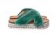 Slippers with mink fur in green