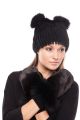 Wool mittens with mink black