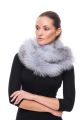 Cashmere double round scarf with blue silver fox