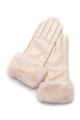 Leather gloves with mink Pearl