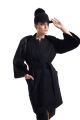 Wool and cashmere coat black with black mink sleeves