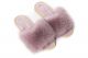 Slippers with fox fur in dusty rose