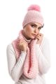 Wool hood/snood pink