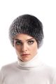 Knitted hat “Band” with REX Chinchilla grey
