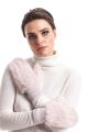 Knitted mink mittens pink
