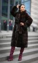 Mink fur coat in brown 